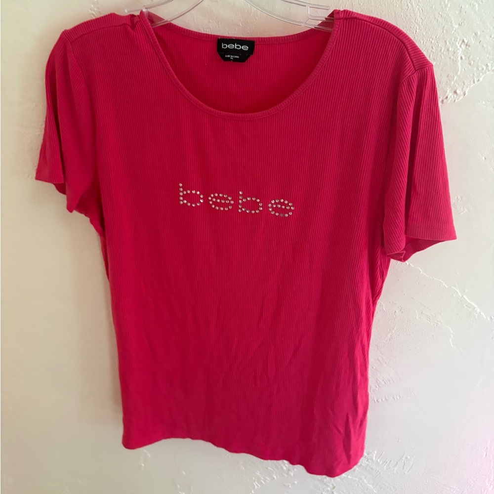 Bebe Vibrant Red Short Sleeve Tee
